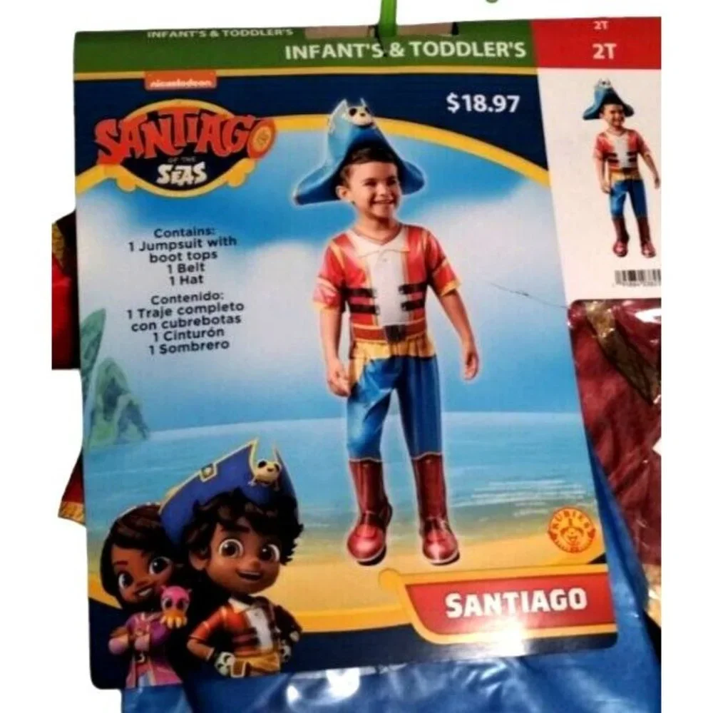 Rubies Santiago of the Seas 3 Piece Toddler Costume Size 2T New Dress Up Play
